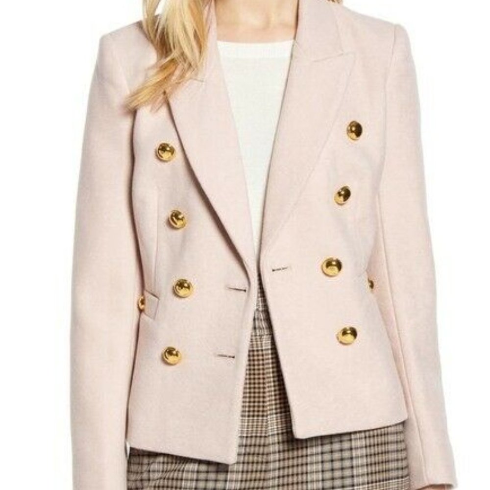Halogen Size 0 Pink Wool Button Blazer NWT - Picture 2 of 7